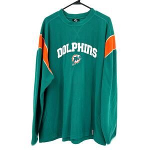 Reebok Team‎ Apparel Size 2XL Long Sleeve Crewneck Sweater Miami Dolphins NFL